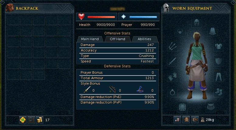 A screenshot displaying a player's loadout interface